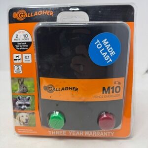 Gallagher M10 Fence Energizer Electric Fence Charger 0.1 Joule 2 Mile 10 Acre